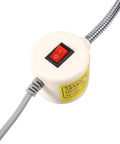 Close-up of power switch for 30 Led Industrial Grade Magnetic Work Light For Garage And Professional Workshop Dual Voltage 110V To 240V Pro Tradesman Favorite Clings Like Crazy To Metal Lathes Grinders.