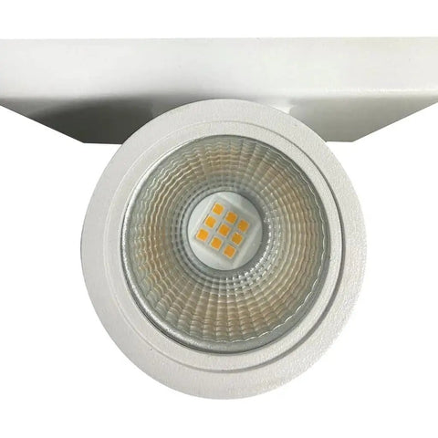 Close-up of bulb in Two Light Outdoor LED Up And Down Wall Sconce 20W 120-277V White Finish Large Outdoor Wall Light fixture.