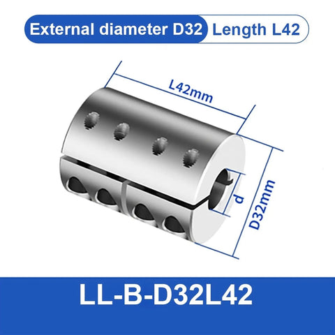Heavy Duty Aluminum Shaft Coupling Spider Rigid Motor Connector For 3D Printer Universal Joint Caran And Cardan Linkage D32 L42 10X10 detailed view.