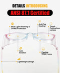Image showing All Day Anti Fog Safety Glasses For Women And Nurses Eyewear With Blue Light And UV Blocking Eye Protection ANSI Z87.1