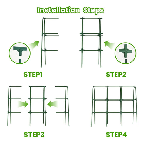 Installation steps for U Shape Garden Trellis For Raised Beds And Climbing Plants, Rustproof Metal Arch With Stainless Steel Core.