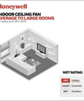Sabal Palm 52 Inch Tropical LED Ceiling Fan With Light for indoor use in large living room space illustration