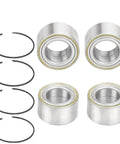 4Pcs Front Rear Wheel Bearings And Circlip Kit For Quick Garage Swaps featuring heavy duty bearings and circlips on a white background.