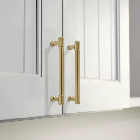 Ten Pack Three And Three Quarters Inch Champagne Bronze Cabinet Pulls Satin Brass Gold Hardware For Cupboards Drawers And Dressers Durable Zinc Alloy Handles Built Tough Premium Zinc Alloy Construction With Satin Champagne Bronze Finish Easy Mounting on white cabinets