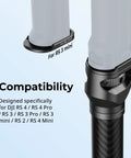 Game Changing Carbon Fiber Gimbal Extension Pole For Dji Rs Stabilizers compatibility label showing RS models.