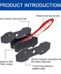 Pro Grade Car Brake Caliper Press Tool With 360 Degree Rotation And Auto Swing Ratchet Expander Wrench showing components.