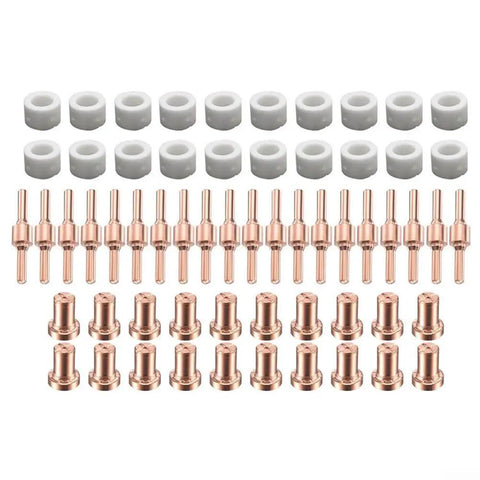 60 Pcs Plasma Cutting Consumables For Pt31 Torch Compatible With Cut40 Cut50 Units Featuring High Conductivity Copper Parts.