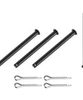 4 Pack M6x75mm Single Hole Clevis Pins Black For Quick Easy Assembly In Agriculture Aviation Construction And Rigging Workhorse For Mechanical Linkages Hinges Lifting Gear Ship Rigging And Furniture Fixings, black steel pins with split pins