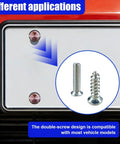 Fresh Pink Bling License Plate Screws 4 Pack showcasing pink rhinestone screws on a vehicle license plate for secure installation.