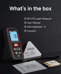 230ft Laser Distance Meter 1/16 Inch Accuracy Digital Laser Measuring Tool with Backlit LCD 8 Measurement Modes 30 Data Storage with manual, lanyard, batteries