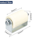 Adjustable Gate Roller Guide For Sliding Gates With L Shape Bracket Nylon Wheel Set In White No Fuss Install 3.1 Inch Wheel