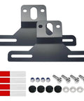 Heavy Duty Trailer License Plate Bracket Set in Black Stainless Steel for Trucks RVs Boats Universal Light Mounting Kit with Screw Caps Includes Durable Mounting Hardware 2 Pack
