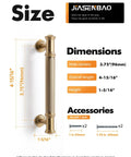 Dimensions of Dope Champagne Bronze Cabinet Pulls 5 Pack 3.75 Inch Center-To-Center Brass Drawer Handles with screws