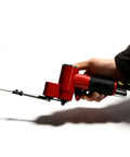 Hand holding 90 Degree Pneumatic Polisher Kit With Reciprocating Air Grinder Sander And 5 Rubber Buffing Heads