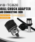 TC820 Drill Chuck Adapter and Connecting Rod Conversion Kit for M24HR/M30R/M36R Electric Tapping Machines, Key Included