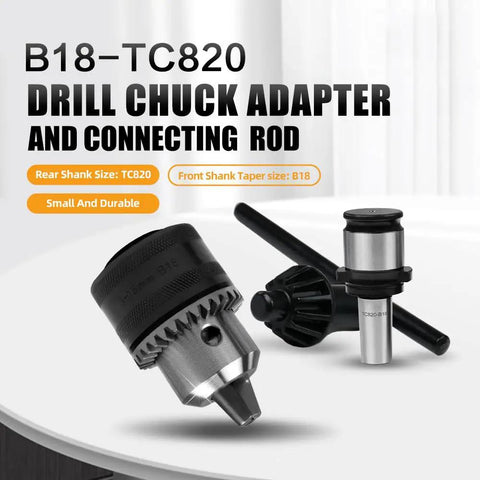 TC820 Drill Chuck Adapter and Connecting Rod Conversion Kit for M24HR/M30R/M36R Electric Tapping Machines, Key Included