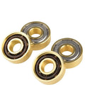 Gold Titanium Skate Bearings Set Eight Pieces 608Z 8Mm Bore 22Mm OD 7Mm Width For Skateboards Longboards Inline Skates Scooters And Quad Artistic Skating For All Styles And Tricks Pro Grade Construction Smooth Spin