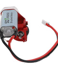 Heavy Duty RC Gearbox With 050 50T Steel Motor For RC Cars showing brushed motor with red alloy housing and wires.