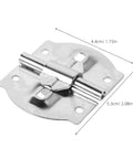 Iron Folding Hinge Kit For Suitcases And Jewelry Boxes, Concealed Mounting, Dual Shaft Design, Silver, 4.4cm x 5.3cm