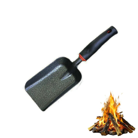 Lightweight Fireplace Shovel 12.6 Inch Ash Shovel For Fire Pit And Backyard Heat Resistant Carbon Steel Tool With Rubber Handle