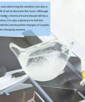 Storm Glass Weather Forecaster Water Drop Predictor on glass table showing crystal formations, home and office decor