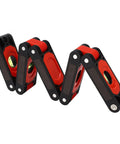 Schimer Foldable Spirit Level Ruler with 4 Bubbles Magnetic Design High Accuracy for DIY Projects Home Decoration 600Mm with red and black design.