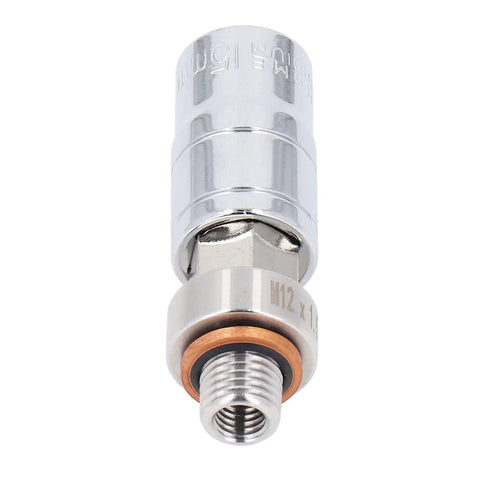 Ultimate Piggyback Oil Drain Plug Fix M12x1.5 Rethreads Stripped Pans Fast With Stainless Steel Self Tapping Repair Kit Including Screw Extension And Drill Wrench For Pro Garage Jobs, M12x1.5 stainless drain plug