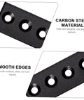 Close-up of Barn Door Track Mending Plates Set For Easy Fixes Flat Plate Track Connector Brackets with carbon steel material.