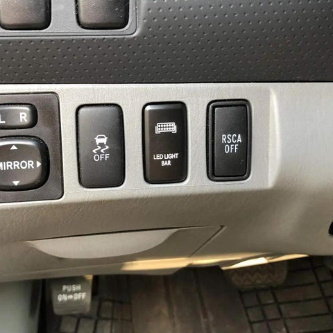 Toyota LED Light Bar Symbol Push Button Switch With White Backlight On Off Rocker Connector Wire Kit Direct Replacement
