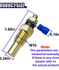 Heavy Duty Universal Water Coolant And Oil Temperature Sensor One Eighth Npt Electrical Sender For Engines Built Like A Boss With Smooth Operation Gold Housing dimensions and labeling.