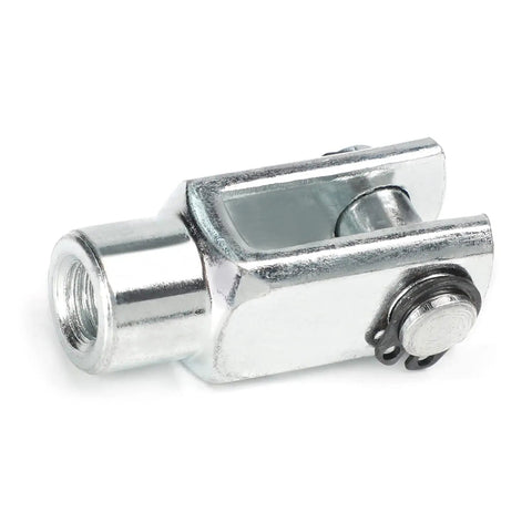 Y 20 Clevis End Connector for Pneumatic Air Cylinders, M8 x 1.25 Female Thread, 40mm Length, 20mm Bore Foot Mount Joint, silver iron
