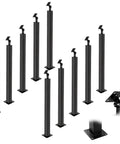 Built Different Black Metal Balusters And Holeless Stair Spindles Adjustable Matte Iron Railing Posts display for deck or porch setup