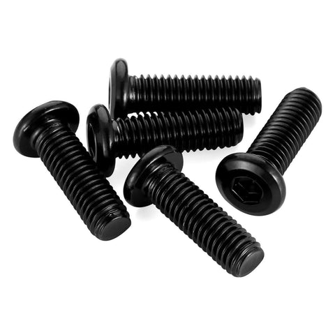 M5 X 30mm Socket Cap Allen Bolts With Flat Round Head, Black Oxide Finish, Full Thread, Carbon Steel, Hex Drive 4mm, 30 Pieces
