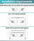 Heavy Duty 10 Inch Bottom Mount Soft Close Drawer Slides installation requirements diagram with measurements.