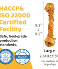 Turkey Tendon Dog Chews Bulk Pack Ten Count, 100 Percent Turkey Sourced In The US, HACCP Certified, Large Size