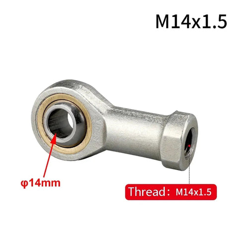Fisheye Joint Female Piston Rod End Ball Head For Universal Pneumatic Cylinder U Fitting Mounting Knuckle Bearing With 14mm Internal Thread For Industrial Machinery CNC Robotics Actuators, M14x1.5
