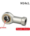 Female Piston Rod End Ball Head for Universal Pneumatic Cylinder U Fitting Mounting Knuckle Bearing Internal Thread 14mm Hole Includes 2 Pieces Heavy Duty Build for Rugged Smooth Motion Works Like a Champ. M14x1.5 threaded rod end, 14mm hole