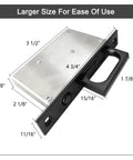 Pocket Door Edge Pull Sliding Door Handle With Embedded Hidden Pocket Design Black 1 Pack, showing dimensions and stainless steel finish.