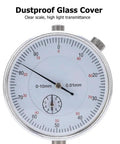 Dial Indicator 0 To 10mm 0.01mm Precision Gauge With dustproof glass cover for accurate measurements in engineering applications