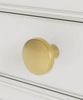 Gold Cabinet Knobs Set 10 Pack Round Brushed Brass Zinc Alloy Hardware for Dresser Drawer Cupboard Desk and Kitchen