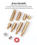Brass Standoffs And Hardware Kit For Electronics Projects 140Pcs Including Screws Washers Nuts Spacers And Hex Spacer Columns In Multiple Sizes For Circuit Boards Computers And DIY PC Builds, brass standoffs