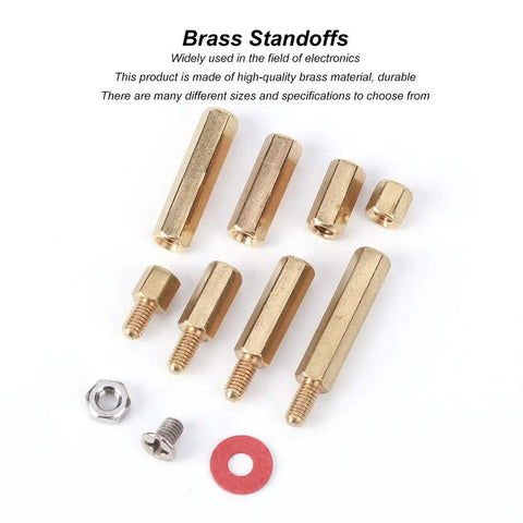 Brass Standoffs And Hardware Kit For Electronics Projects 140Pcs Including Screws Washers Nuts Spacers And Hex Spacer Columns In Multiple Sizes For Circuit Boards Computers And DIY PC Builds, brass standoffs