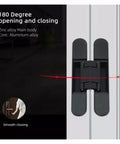 Two Pack Heavy Duty 40Kg Wooden Door Hinges For 180 Degree Opening Adjustable Hidden Casement Interior Gate Invisible Hinge Set