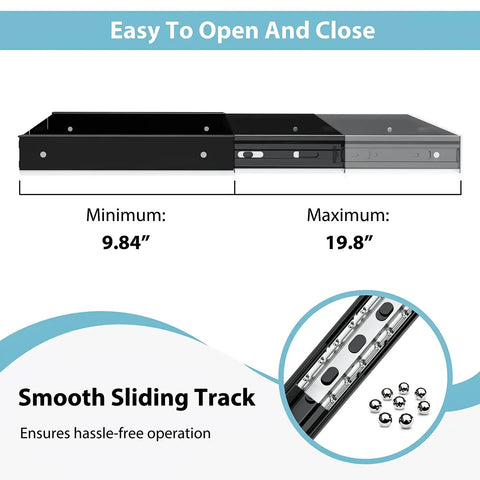 Under Desk Drawer With Full Extension Ball Bearing Slides 20.1 Inch Carbon Steel Slide Out Storage Organizer details with sliding track