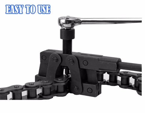 Beast Of A Roller Chain Breaker And Detacher For Chain Sizes 100 Through 180 in use on a multi-strand chain, easy operation.