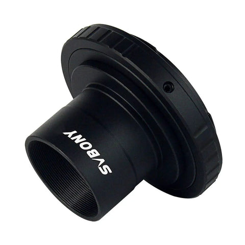 Close-up of the Telescope Photo Adapter Kit With T Adapter And T2 Ring for 1.25 inch mount compatible with Nikon DSLRs
