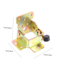 Zero Wiggle Self Locking Folding Hinges For Furniture Legs Tables And Chairs Pro Level spring activated metal bracket with dimensions.