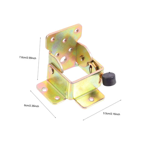 Zero Wiggle Self Locking Folding Hinges For Furniture Legs Tables And Chairs Pro Level spring activated metal bracket with dimensions.