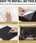Installation process of 6 Pack Black Acoustic Foam Panels 1 X 24 X 24 Inch Soundproof Wedge Tiles on wall.