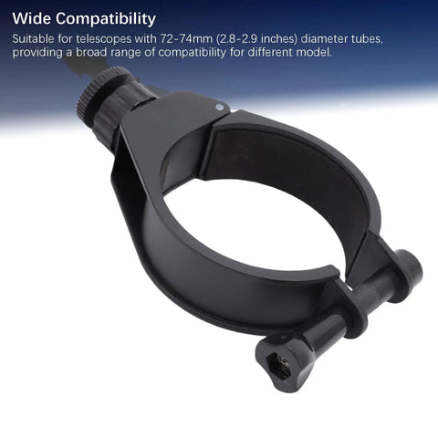 Adjustable Guiding Scope For Telescopes With Stable Platform And Solid Tube Support, includes threaded smartphone holder hole.